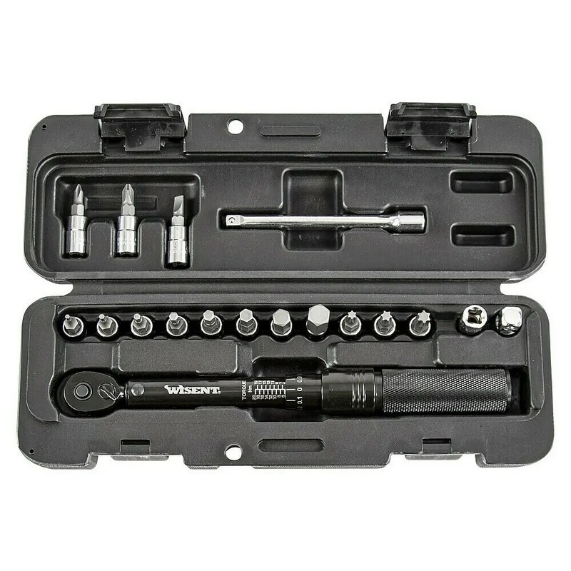 Wisent 2-20Nm 1/4" Ayarlanabilir Yön Mandallı Tork Anahtarı Bits Seti 18p ±%4