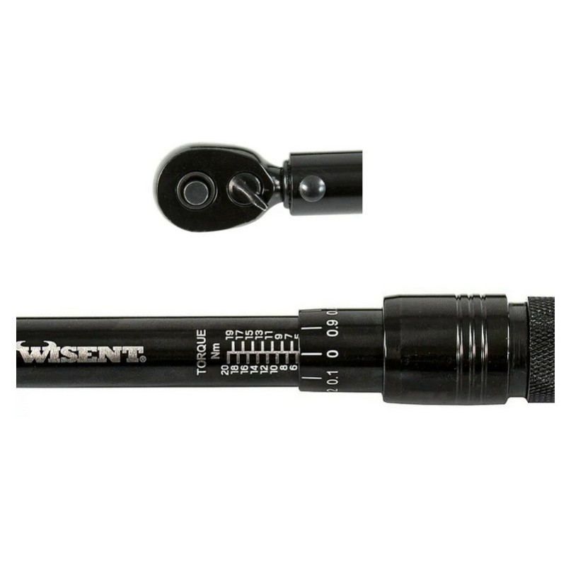 Wisent 2-20Nm 1/4" Ayarlanabilir Yön Mandallı Tork Anahtarı Bits Seti 18p ±%4