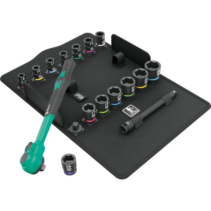 Wera 8100 SB12 Zyklop Comfort 3/8" Cırcır Lokma Set 16P 05005530001