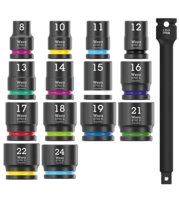 Wera 8100 SB12 Zyklop Comfort 3/8" Cırcır Lokma Set 16P 05005530001