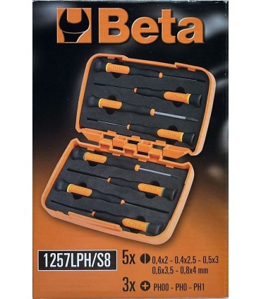 Beta 1257LPH/S8 Düz Yıldız Mikro Tornavida Seti 60mm 8P 012570210