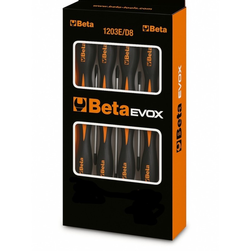 Beta 1203E/D8 Evox Düz Yıldız Tornavida Seti 8P 012031008