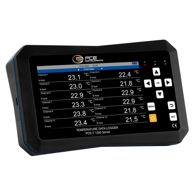 PCE Instruments 12 Kanallı Sıcaklık Kayıt Cihazı PCE-T 1220
