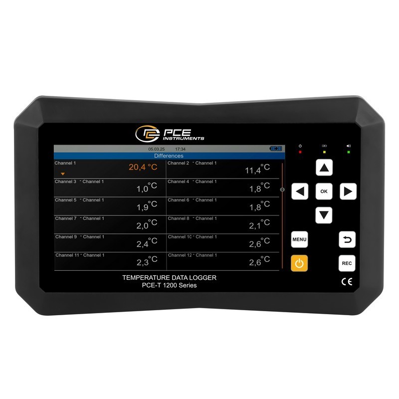 PCE Instruments 12 Kanallı Sıcaklık Kayıt Cihazı PCE-T 1220