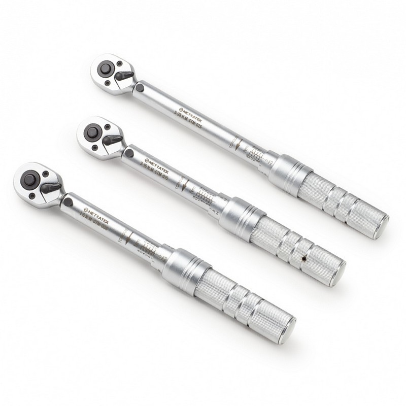 Netratek CTM-025 5-25Nm 1/4” Cırcırlı Ayarlı Mini Tork Anahtarı ±%3 64D