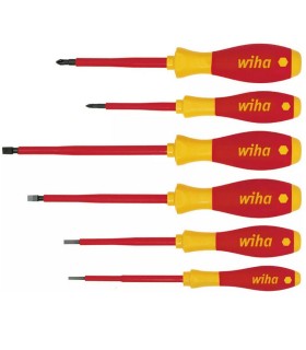 Wiha SoftFinish® VDE İzole Düz Pozidriv Tornavida Set 6P 25477