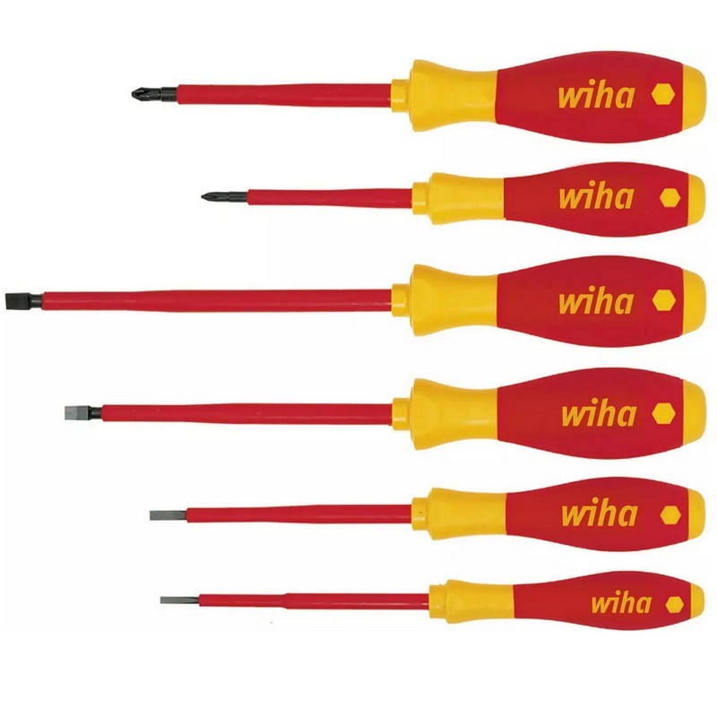Wiha SoftFinish® VDE İzole Düz Pozidriv Tornavida Set 6P 25477