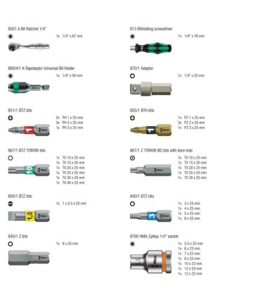 Wera Tool-Check Plus 1 Mini Cırcır Lokma Bits Seti 39P 05049055001