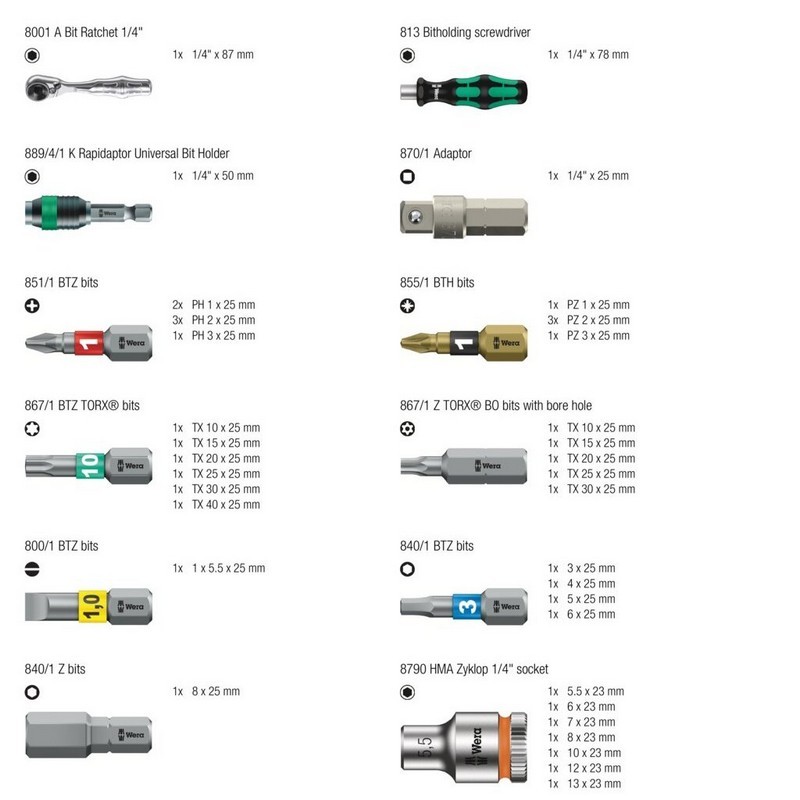 Wera Tool-Check Plus 1 Mini Cırcır Lokma Bits Seti 39P 05049055001