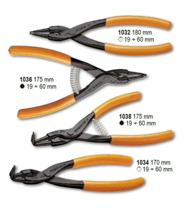 Beta 1031/S4 Düz Kıvrık Segman Pensesi Seti 4P 010310000