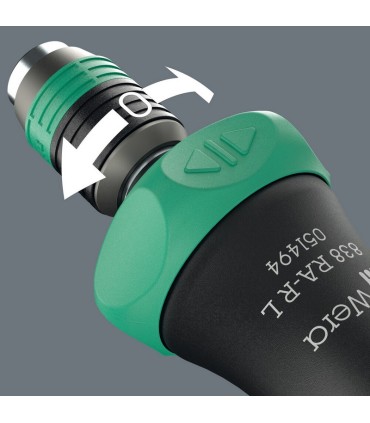Wera 838 RA-R L/R Cırcırlı 1/4" Bits Tutuculu Tornavida 140mm 05051494001