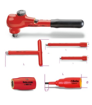 Beta 920MQ/C16 1/2" Yalıtımlı Cırcır Lokma Takımı 16P 009200917