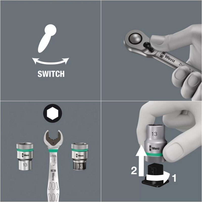 Wera 8100 SA11 Zyklop Metal Cırcır Lokma Bits Set 1/4" 28P Emperyal 05004021001