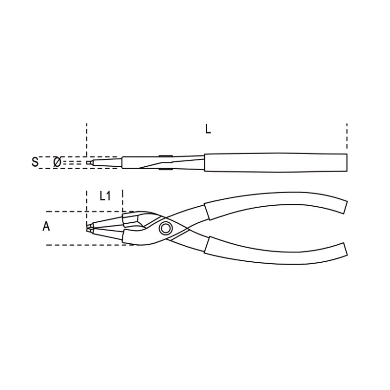 Beta 1032 225 Düz İç Segman Pensesi 225mm 40-100mm 010320021