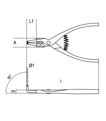 Beta 1038 175 Kıvrık Dış Segman Pensesi 175mm 19-60mm 010380017