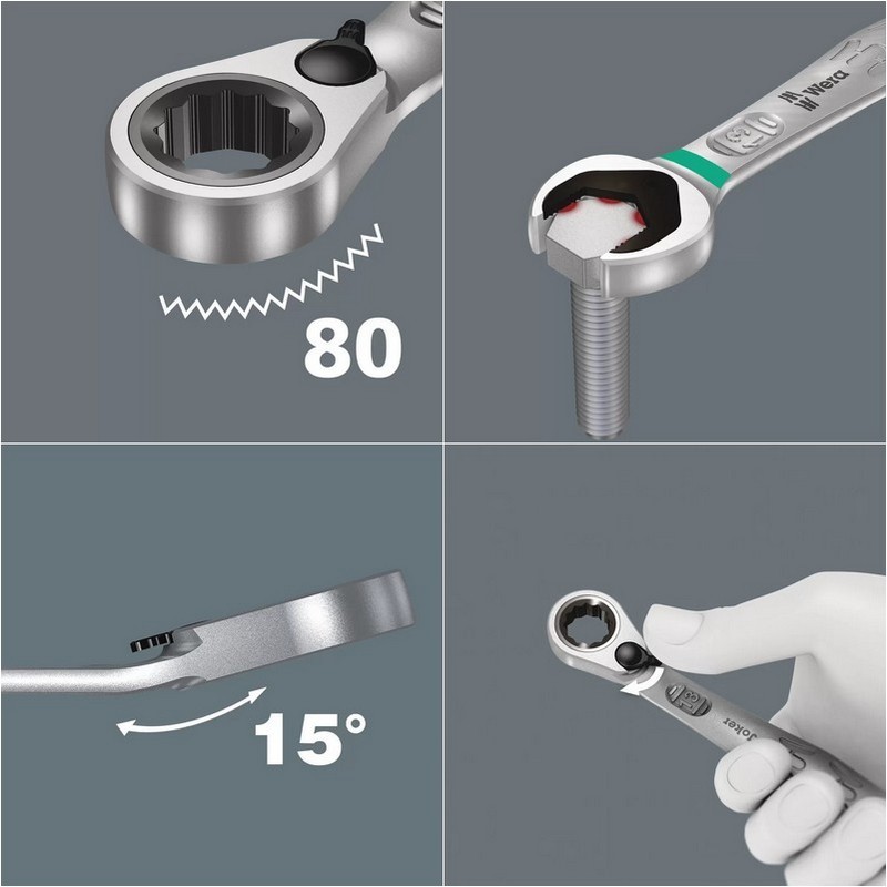 Wera 6001 Joker Switch 8 Cırcırlı Yıldız Açıkağız Kombine Anahtar Set 1 8P Emperyal 05020093001