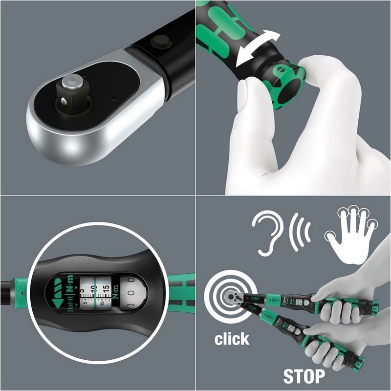 Wera Click-Torque Lock A5 1/4" Kare 2.5-25Nm Ayarlanabilir Tork Anahtarı 05075690001