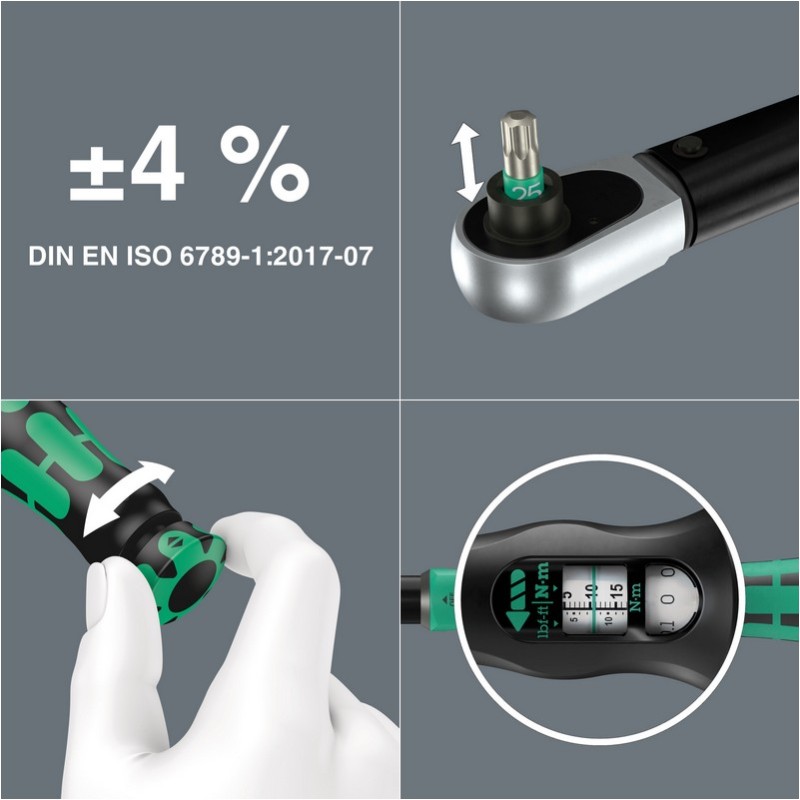 Wera Click-Torque Lock A6 1/4" Altıgen 2.5–25Nm Ayarlanabilir Tork Anahtarı 05075691001