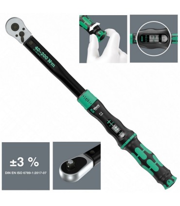 Wera Click-Torque Lock C3 1/2" 40-200Nm Ayarlanabilir Tork Anahtarı 05075692001