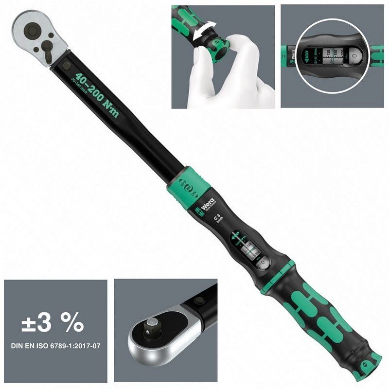 Wera Click-Torque Lock C3 1/2" 40-200Nm Ayarlanabilir Tork Anahtarı 05075692001