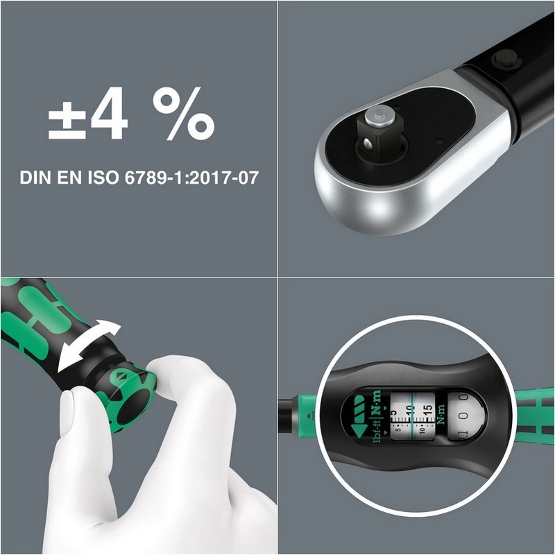 Wera Click-Torque Lock A5 1/4" R/L İtmeli Kare Sürücü 2.5–25Nm Tork Anahtarı 05075693001