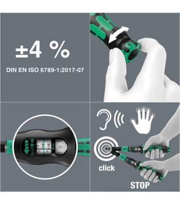 Wera Click-Torque Lock A6 1/4" R/L İtmeli Altıgen Sürücü 2.5–25Nm Tork Anahtarı 05075694001