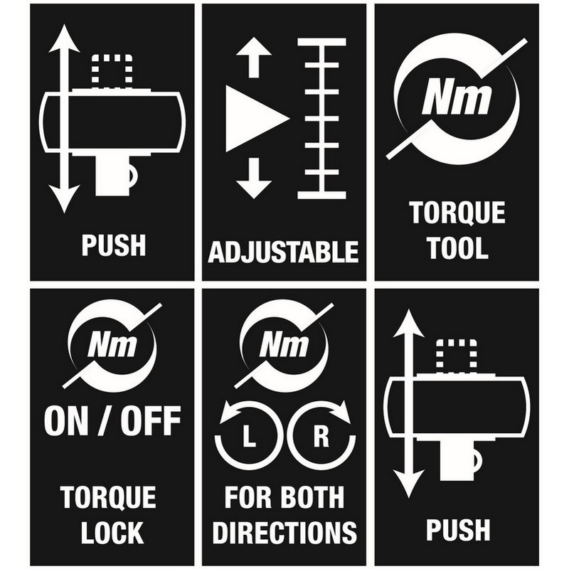 Wera Click-Torque Lock C3 1/2" R/L İtmeli Sürücü 40-200Nm Tork Anahtarı 05075695001
