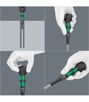 Wera 1834 Kraftform BallGrip/Yumru Saplı Düz Tornavida 1x6x150mm 05007901001