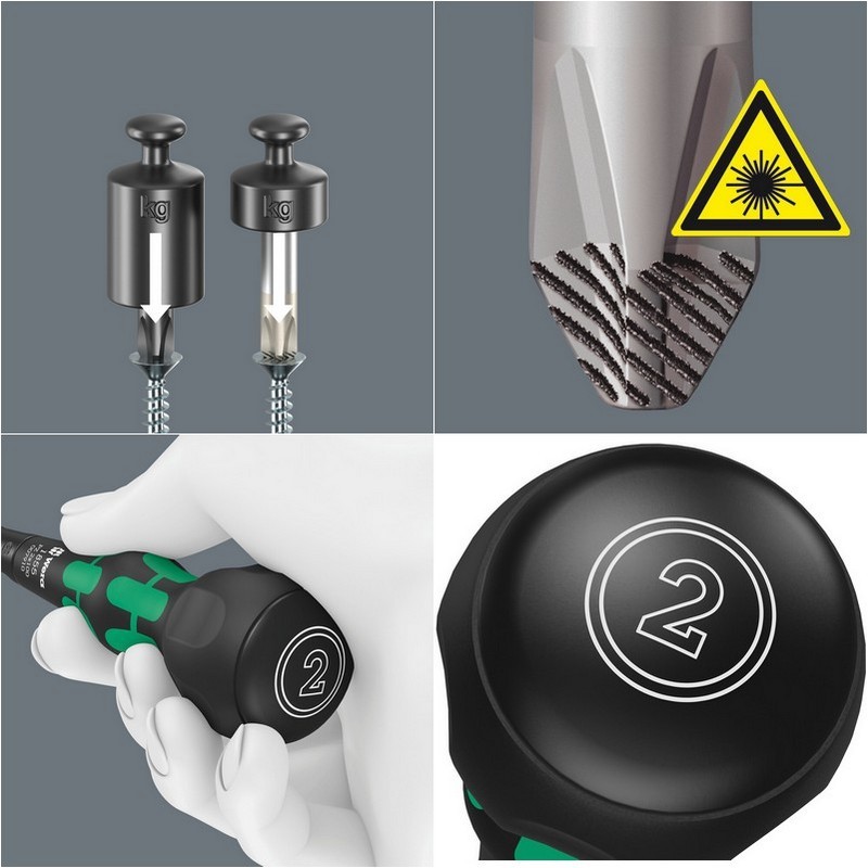 Wera 1855 Kraftform BallGrip/Yumru Saplı Pozidriv Tornavida PZ2 100mm 05007910001