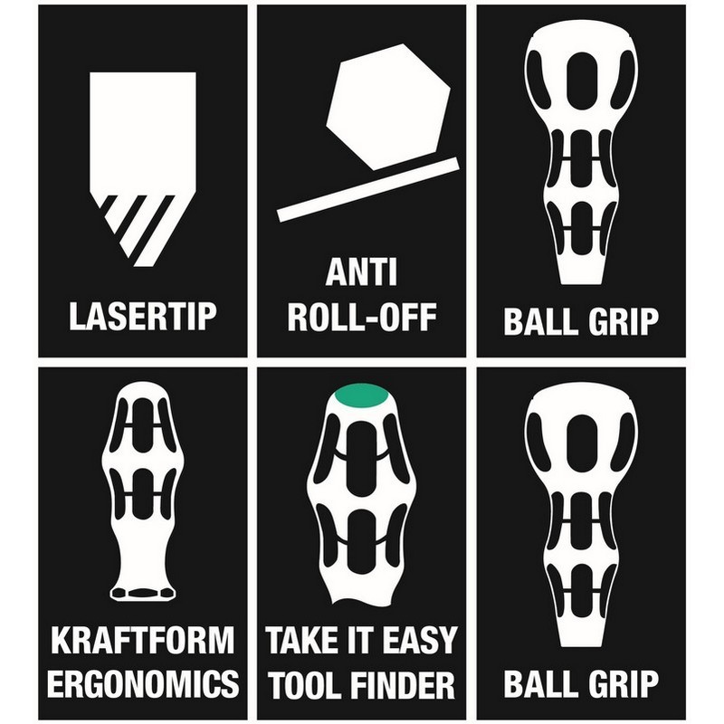 Wera 1855 Kraftform BallGrip/Yumru Saplı Pozidriv Tornavida PZ3 150mm 05007908001
