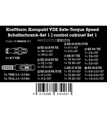 Wera KF Kompakt VDE Safe-Torque Speed 0.4-4Nm Kontrol Kabini Set 1 23P 05006633001