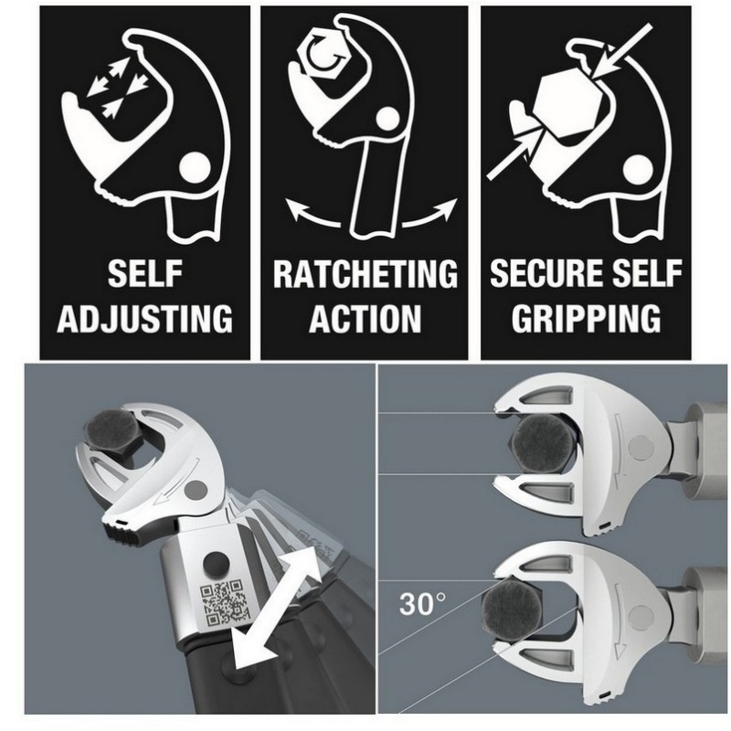 Wera 7870 Joker M Kendinden Ayarlı Açıkağız 9x12 Tork Ucu 13-16mm 05020176001