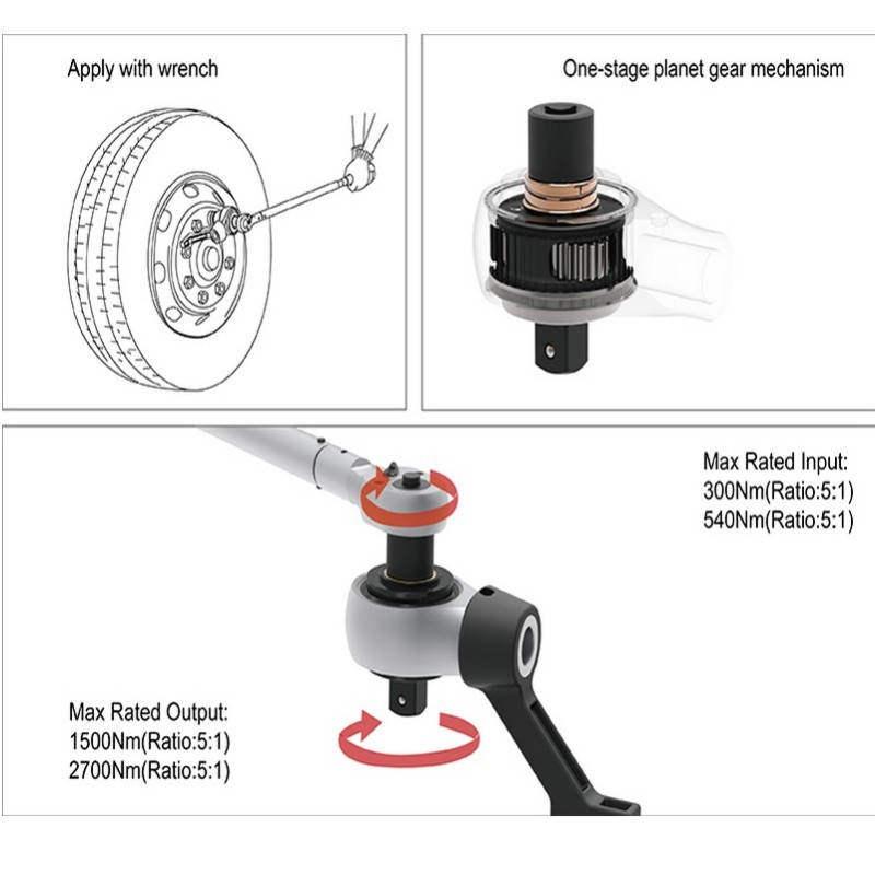 Torc Technik TMF-2700 2700Nm 1" Yassı Tip Mekanik Tork Artırıcı 5:1