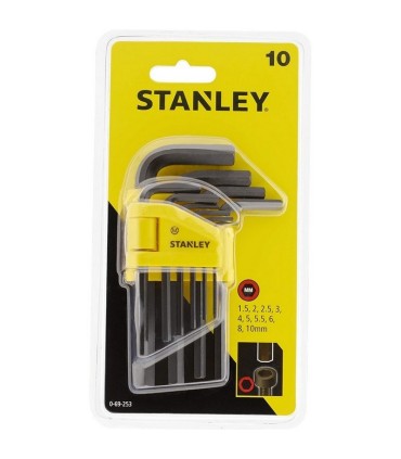 Stanley 0-69-253 Kısa Hex Allen Anahtar Takımı 1.5-10mm 10P
