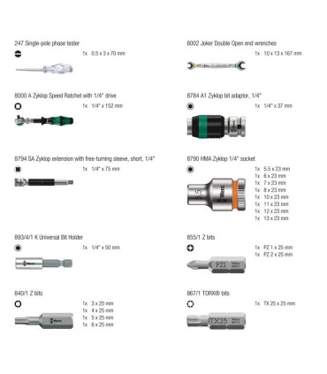 Wera W1 Kraftform Kompakt Tamir Seti 05135926001