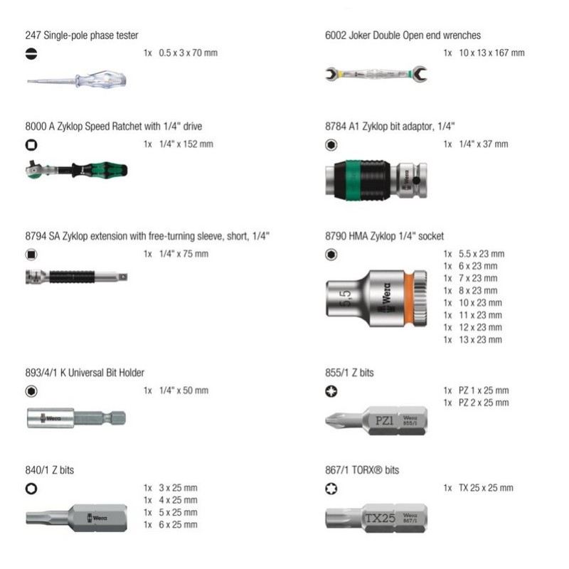 Wera W1 Kraftform Kompakt Tamir Seti 05135926001