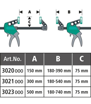 Wolfcraft 3021000 Easy Tek El İşkence 75-300mm