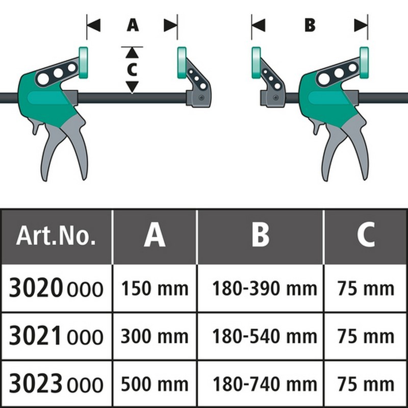 Wolfcraft 3021000 Easy Tek El İşkence 75-300mm