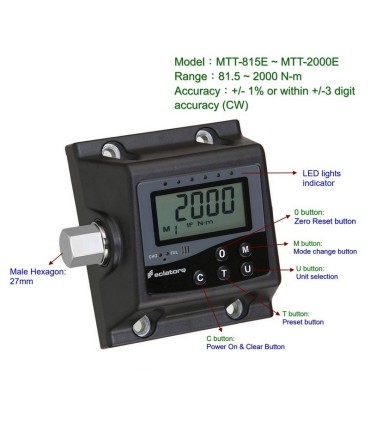 Eclatorq MTT-1000E 100-1000Nm Tork Test Cihazı (Pro) ±1%