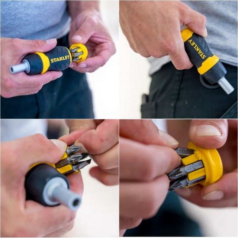 Stanley 0-66-358 Cırcırlı Topaç Tornavida Bits Seti PZ PH SL 6P