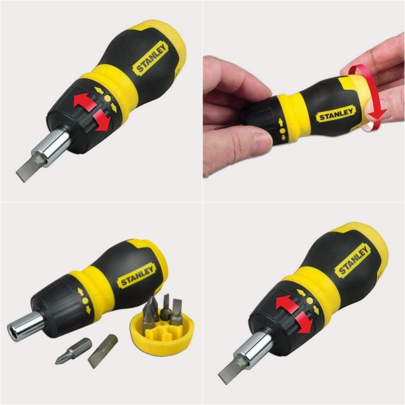 Stanley 0-66-358 Cırcırlı Topaç Tornavida Bits Seti PZ PH SL 6P