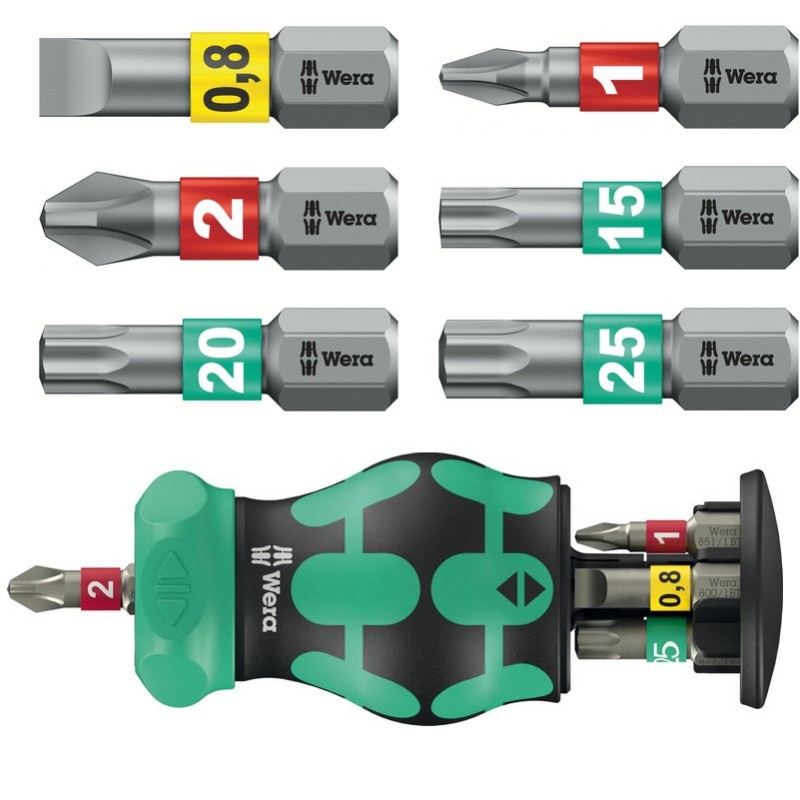 Wera KF Kompakt Stubby RA1 Tornavida Bits Seti 05008891001
